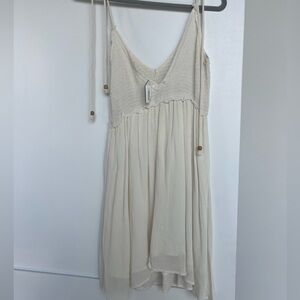 Ivory tie strap beach dress